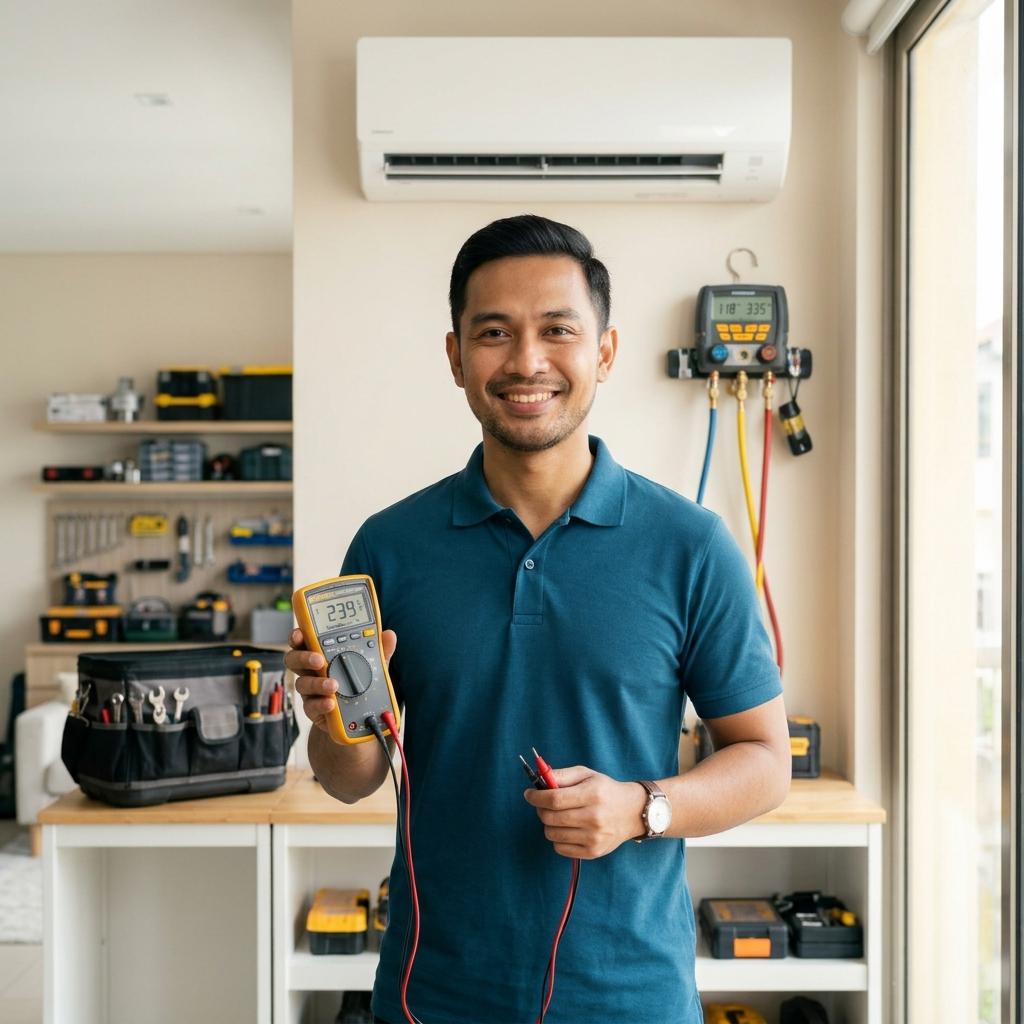 Mr Hakim, Founder and Lead Aircond Specialist at Coolair Servis Puchong